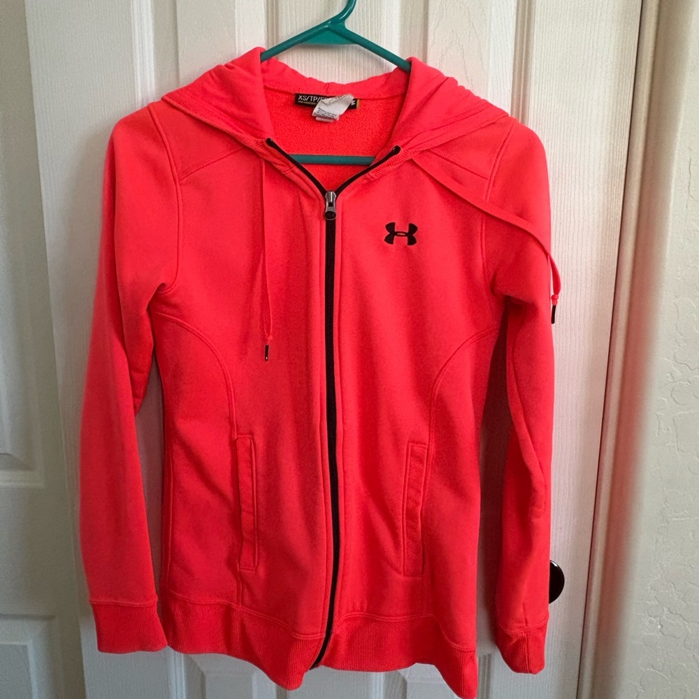 Under Armour Women's neon orange Hoodie XS